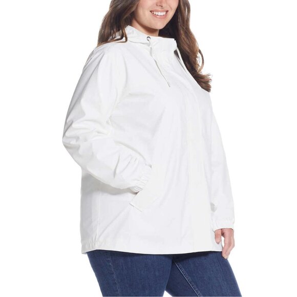 NEW Weatherproof Vintage Rain Slicker Jacket Women's Full Zip Lined White - Picture 5 of 9